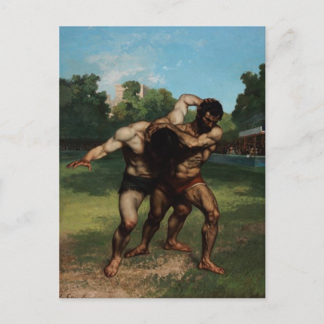The Wrestlers by Gustave Courbet 1862 Postcard (Front)