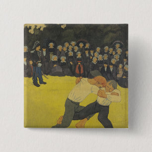 The Wrestling Bretons, c.1893 15 Cm Square Badge