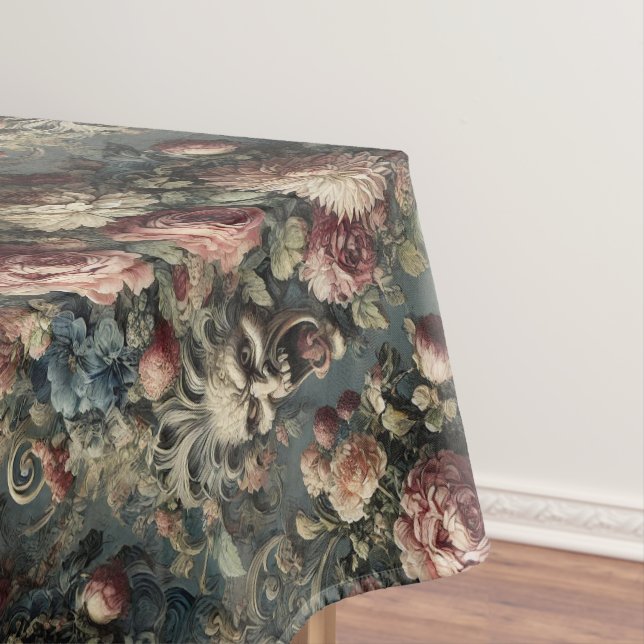 🌿 The Wretching Wreath – Gothic Large Pattern Tablecloth (In Situ)
