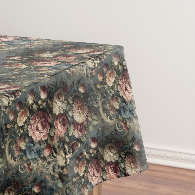 🌿 The Wretching Wreath – Gothic Medium Pattern Tablecloth (In Situ)