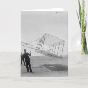 The Wright Brothers test flight Card