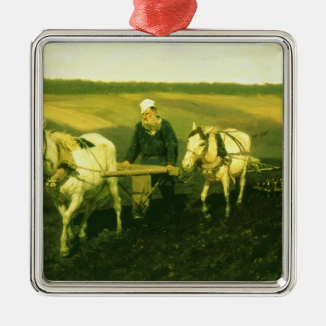 The writer Lev Nikolaevich Tolstoy Metal Tree Decoration (Front)