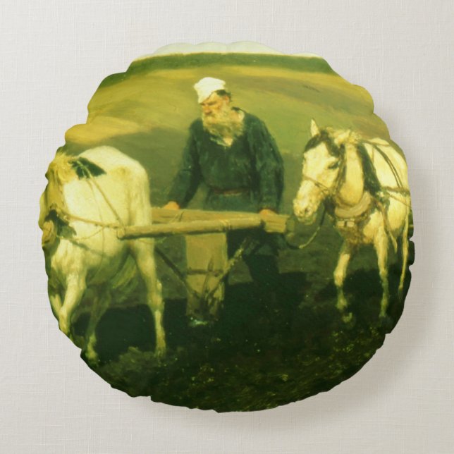 The writer Lev Nikolaevich Tolstoy Round Cushion (Front)