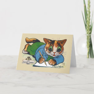 The Writer's Mascot Cat, Louis Wain Card