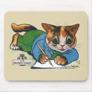 The Writer's Mascot Cat, Louis Wain Mouse Mat