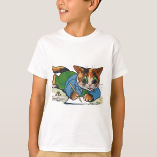 The Writer's Mascot Cat, Louis Wain T-Shirt