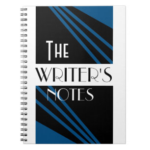 The Writer's Notes Stylish Blue Black White Notebook