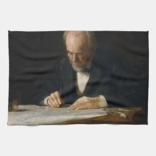 The Writing Master by Thomas Eakins Tea Towel