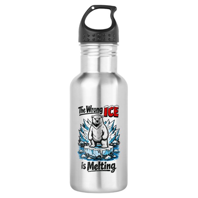 The Wrong ICE is Melting 532 Ml Water Bottle (Front)