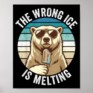 The Wrong Ice Is Melting Retro Bear Climate Change Poster