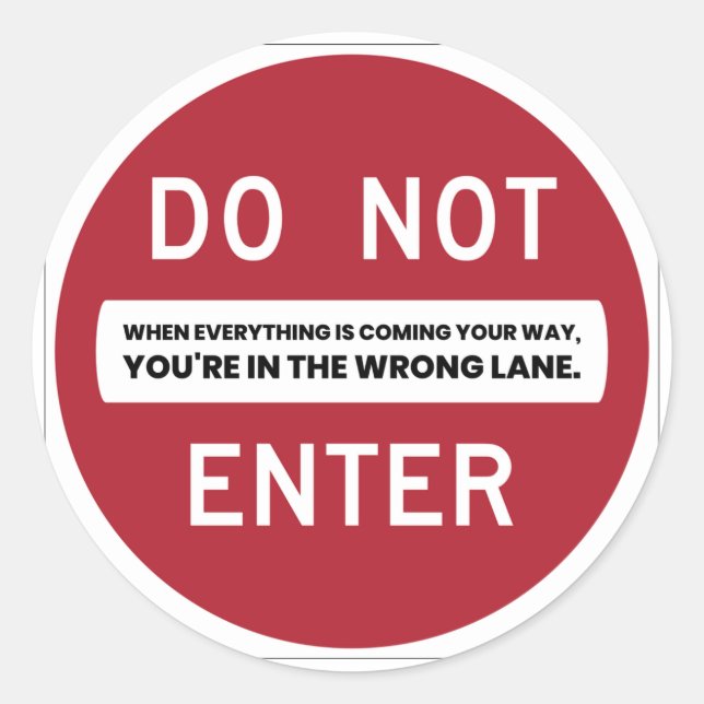 THE WRONG LANE CLASSIC ROUND STICKER (Front)
