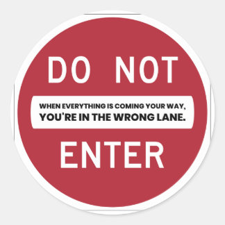 THE WRONG LANE CLASSIC ROUND STICKER
