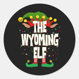 The Wyoming Elf Christmas Classic Round Sticker