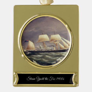 The Yacht Fox 1900s Gold Plated Banner Ornament