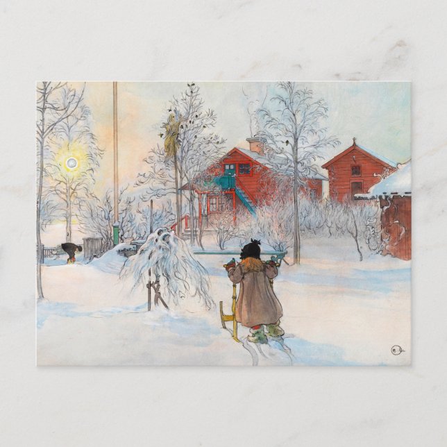 The Yard and Washhouse by Carl Larsson Holiday Postcard (Front)