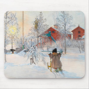 The Yard and Washhouse by Carl Larsson Mouse Mat