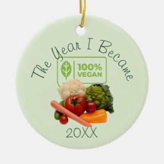 The Year I Became 100% Vegan Ceramic Tree Decoration
