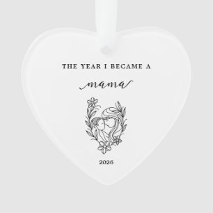 The Year I Became A Mama Gift Acrylic Ornament