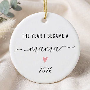 The Year I Became A Mama, Gift for New Mum Ceramic Tree Decoration