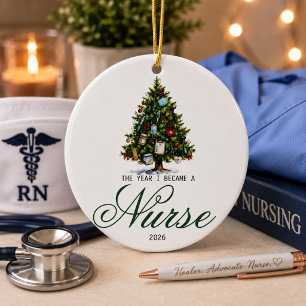 The year i became a nurse christmas ceramic tree decoration