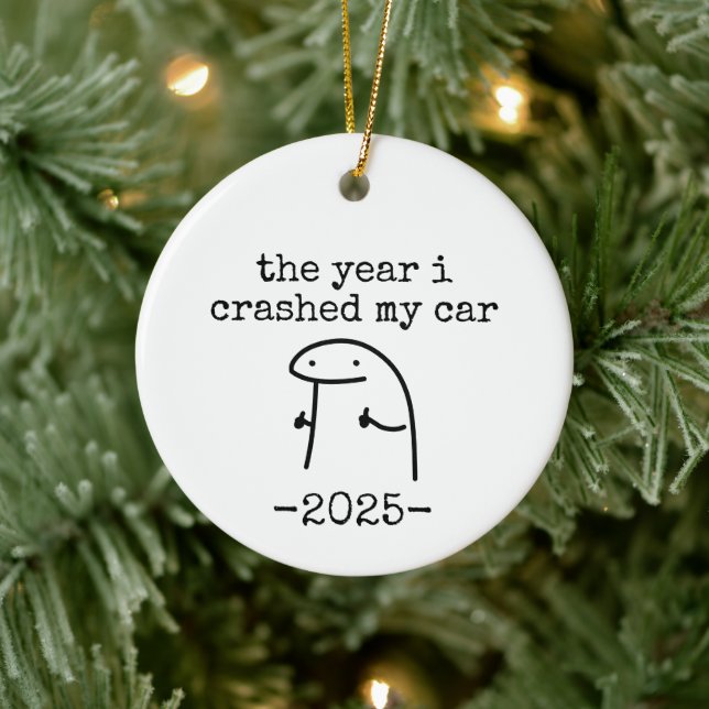 the year i crashed my car ceramic tree decoration (Tree)