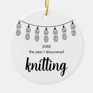 The Year I Discovered Knitting Christmas Ceramic Tree Decoration