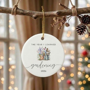 The Year I Learned Gardening Gift For Christmas Ceramic Tree Decoration