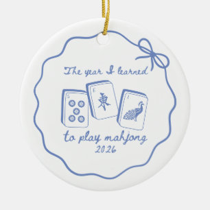 The year I learned Mahjong 2026 Ceramic Tree Decoration