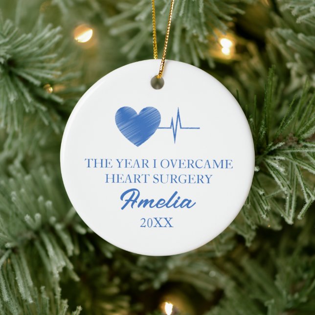 THE YEAR I OVERCAME HEART SURGERY CERAMIC TREE DECORATION (Tree)