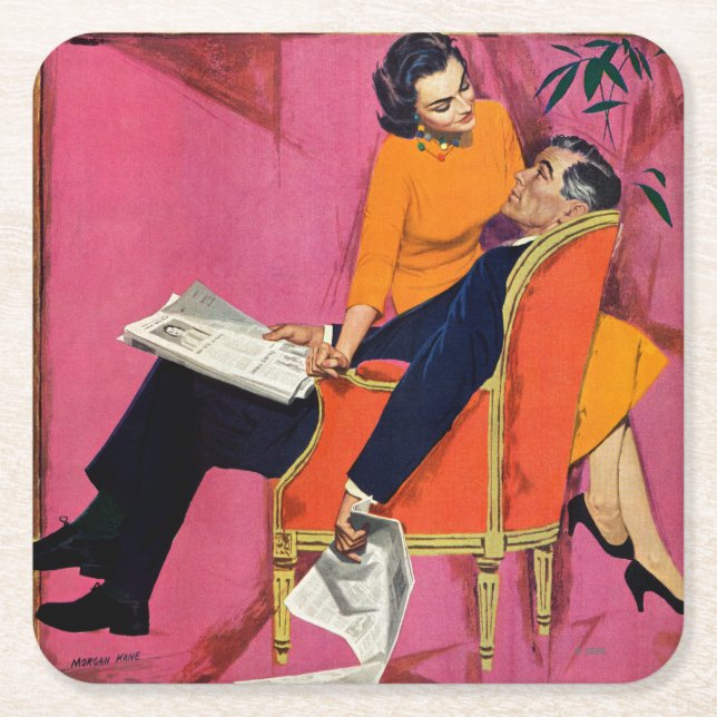 The Year of Discontent Square Paper Coaster (Front)