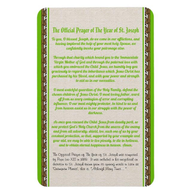 The Year of St. Joseph (M 036) - Prayer 1 Magnet (Vertical)