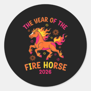 The Year Of The Fire Horse 2026 Celebration Design Classic Round Sticker