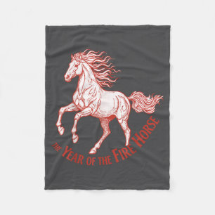 The Year Of The Fire Horse 2026 Celebration Fleece Blanket