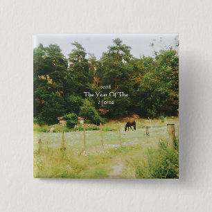 The Year Of The Horse, 2026,  15 Cm Square Badge