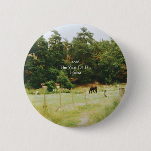 The Year Of The Horse, 2026,  6 Cm Round Badge