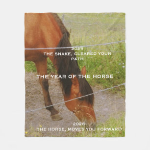 The year of the Horse, 2026 qoute Fleece Blanket