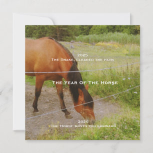 The year of the Horse, 2026 qoute  Thank You Card