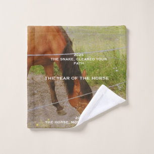 The year of the Horse, 2026 qoute  Wash Cloth