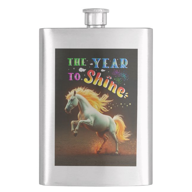 The Year To Shine Hip Flask (Front)