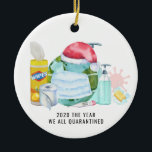 The Year We All Quarantined | 2020 Commemorative Ceramic Tree Decoration<br><div class="desc">A great way to remember the year 2020 when the planet quarantined together. Personalise the back with your name or add your own family photo. Add your custom wording to this design by using the "Edit this design template" boxes on the right hand side of the item, or click the...</div>