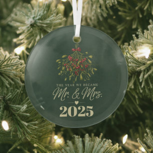 The Year We Became Mr & Mrs 2025 Personalised Glass Tree Decoration