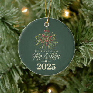 The Year We Became Mr & Mrs 2025 Personalized Ceramic Tree Decoration