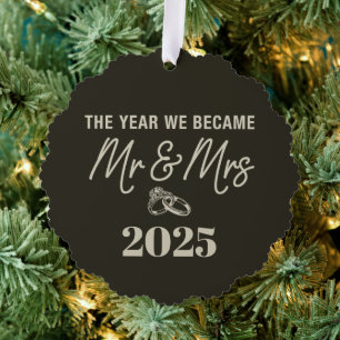 The Year We Became Mr & Mrs 2025 Personalized Tree Decoration Card