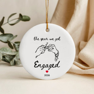 The Year We Got Engaged Christmas Ceramic Tree Decoration