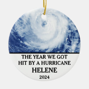 The year we got hit by a hurricane Helene 2024 Ceramic Tree Decoration