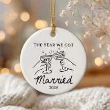 The Year We Got Married Christmas Ceramic Ornament