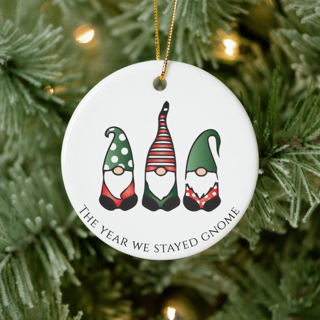 The Year We Stayed Gnome Christmas 2020 Ceramic Tree Decoration (Tree)