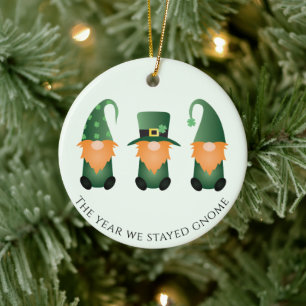 The Year We Stayed Gnome St Patricks Day Ceramic Tree Decoration