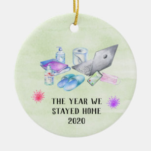 The Year we Stayed Home 2020 Covid Chritsmas Ceramic Tree Decoration