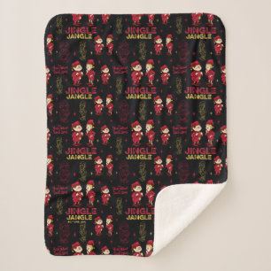 THE YEAR WITHOUT A SANTA CLAUS™   Elf Pattern Sherpa Blanket